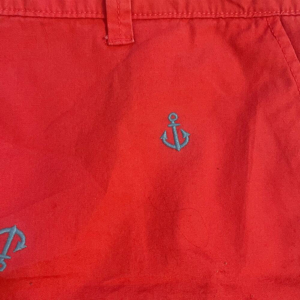 Old Navy Shorts Womens Pink Coral Blue Embroidered Anchors Cotton Nautical Sz 14 - Picture 14 of 14